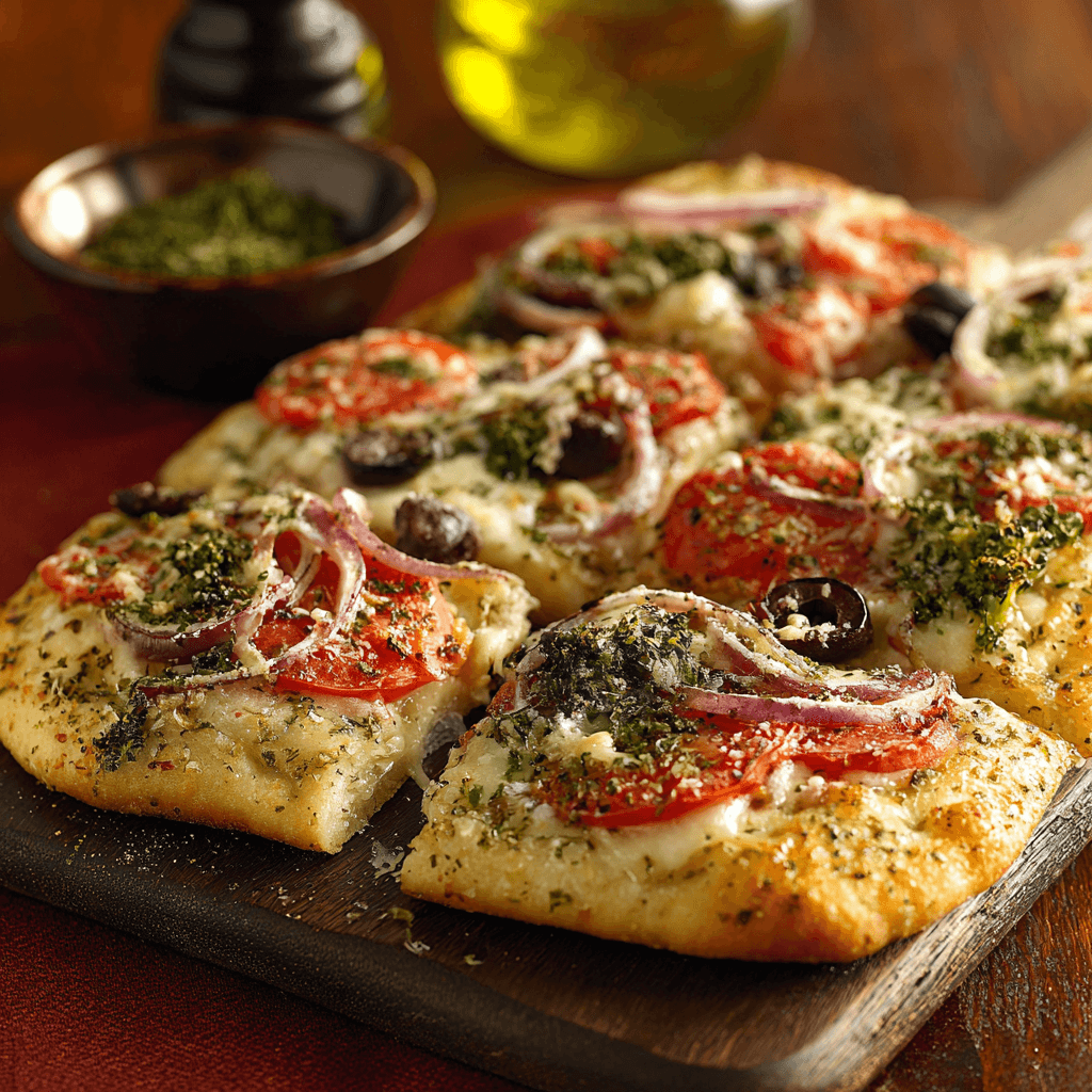 Souplantation Focaccia Pizza Recipe: Thick, Cheesy, and Easy to Make 3 Souplantation Focaccia Pizza Recipe with Pepperoni and Mozzarella