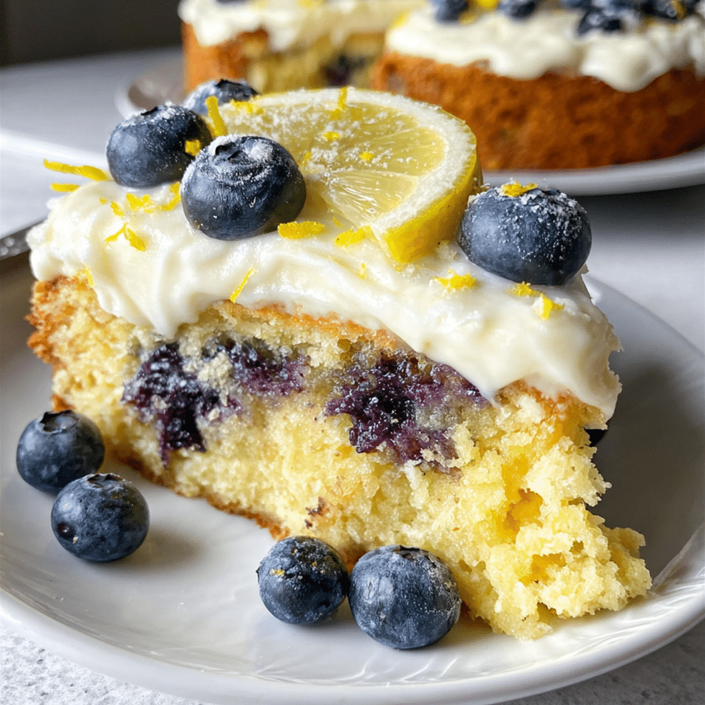 Sugar Free Lemon Blueberry Pudding Cake From Scratch (No Guilt Dessert) 3 Sugar free lemon blueberry pudding cake from scratch on plate