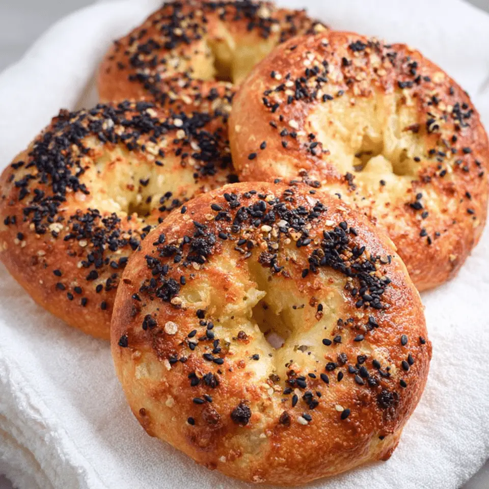 Low Carb Bagel Recipe: 4 Net Carbs & Surprisingly Chewy! 2 Low carb everything bagels with golden crust and seasoning
