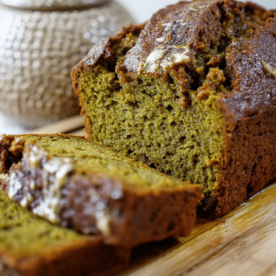 Matcha Banana Bread: A Moist, Fluffy Twist You’ll Love 23 Sliced matcha banana bread with vibrant green crumb and buttery top