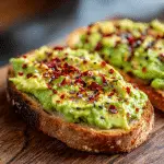 Avocado Toast with Chili Flakes on sourdough