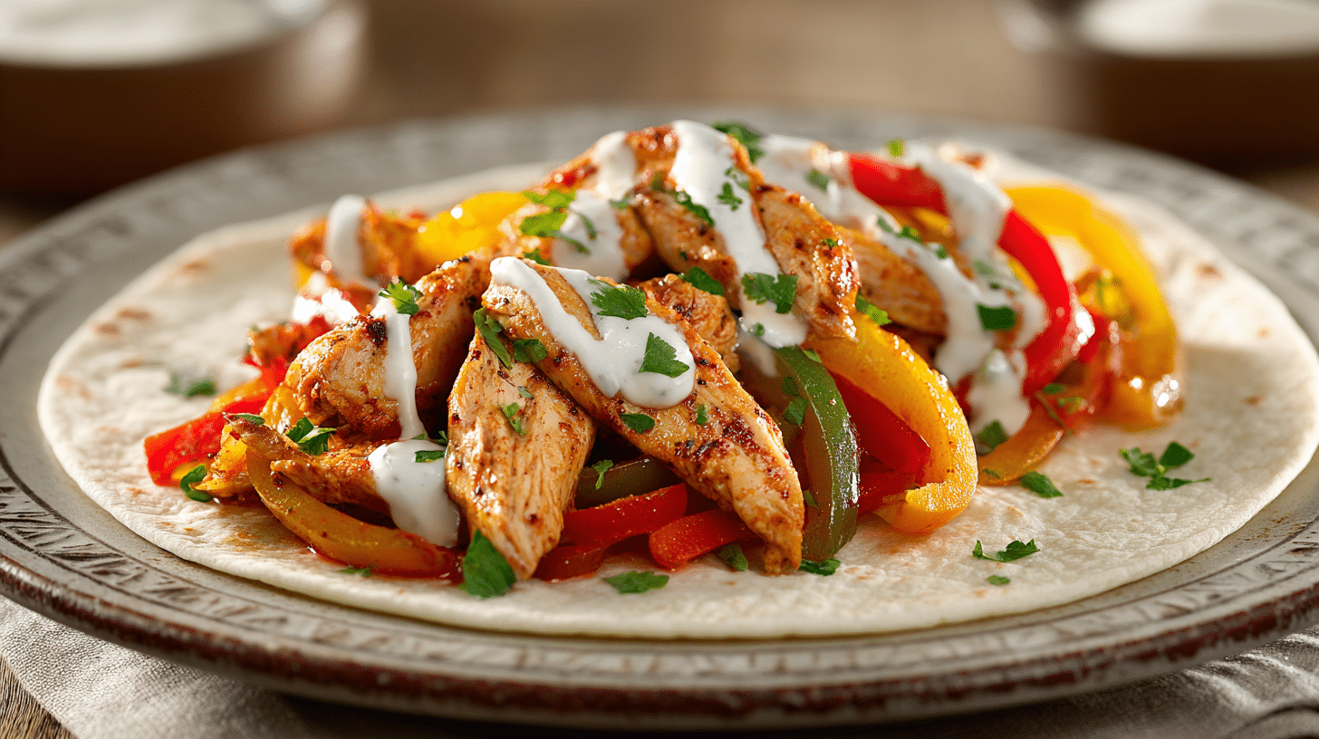 Chicken Fajitas Mexican Style Recipe: Quick, Juicy, Authentic Flavor 33 chicken fajitas mexican style recipe served with bell peppers and sour cream