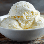 gelatin ice cream in white bowl rustic style