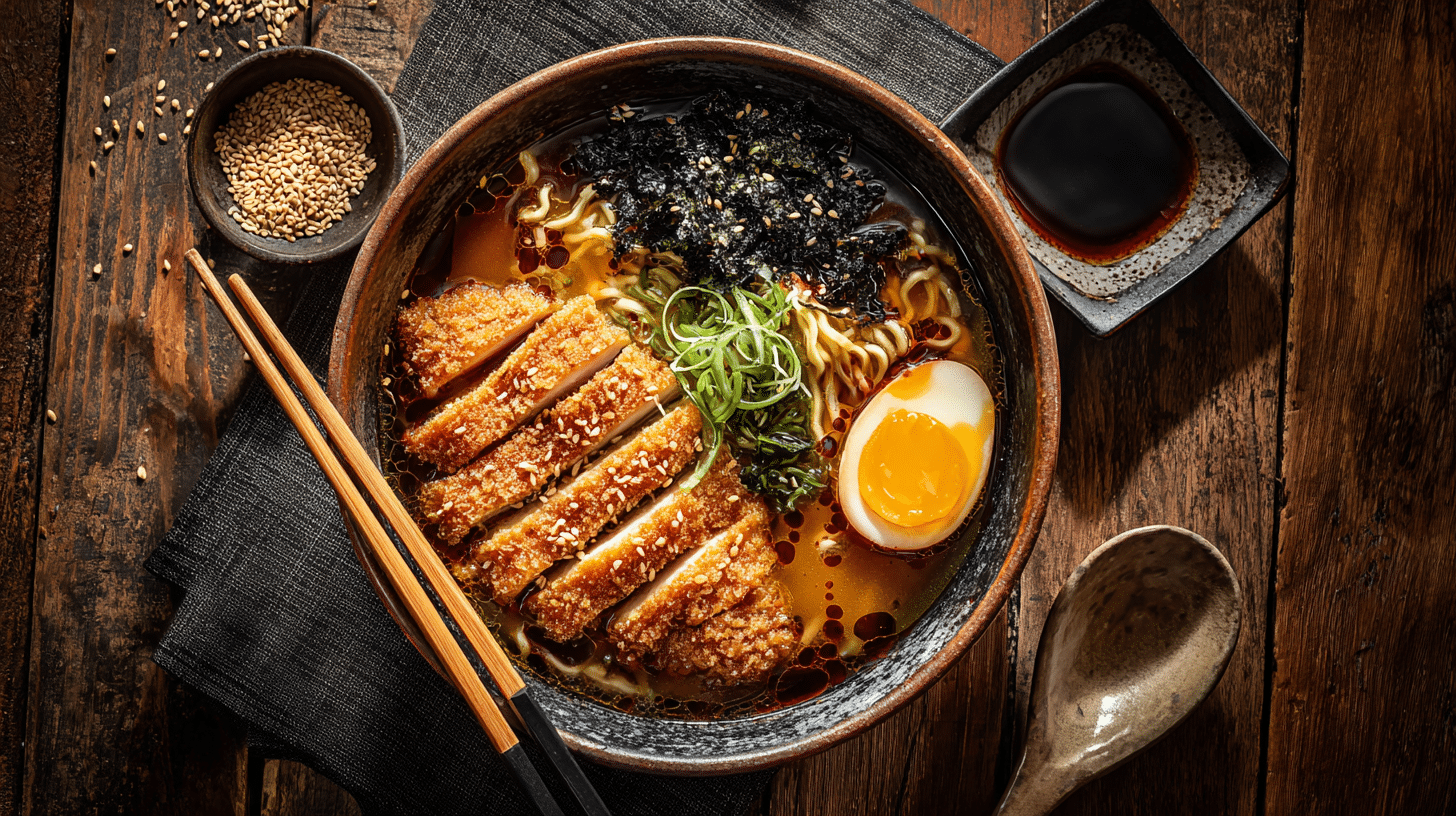 Katsu Chicken Ramen Noodle Soup That’s Crispy, Cozy & So Satisfying 33 Katsu chicken ramen noodle soup with crispy chicken, miso broth, and soft-boiled egg