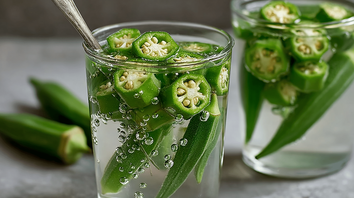 Okra Water Recipe That Actually Tastes Good 14 okra water recipe with sliced okra in glass