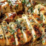 One pan garlic butter chicken recipe with herbs and golden sear in skillet