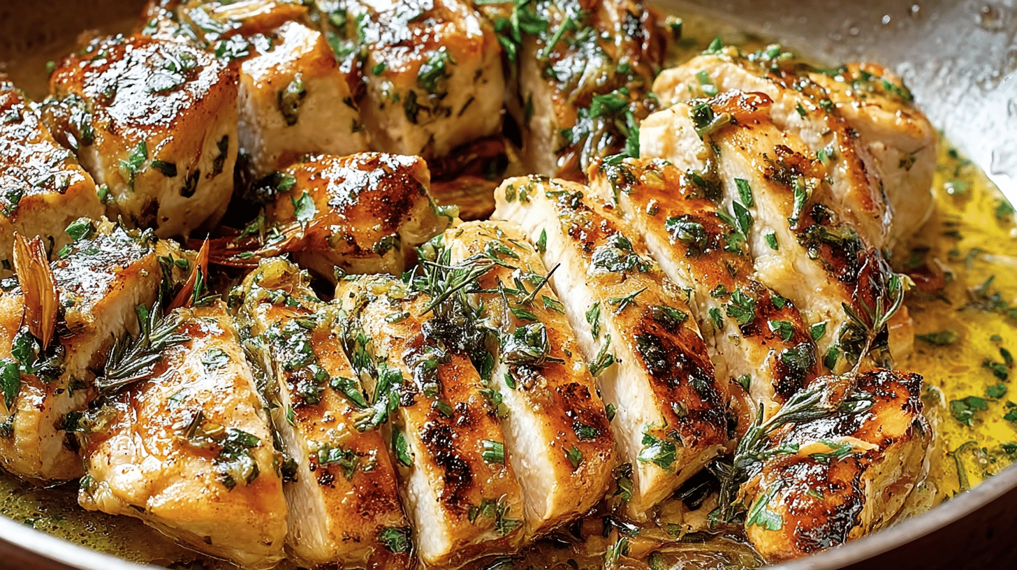 One-Pan Garlic Butter Chicken Recipe: Easy, Juicy & Flavor-Packed 22 One pan garlic butter chicken recipe with herbs and golden sear in skillet