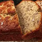 Recipe banana bread no butter loaf sliced on table