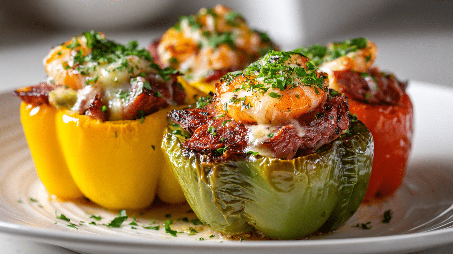 Cajun Surf and Turf Stuffed Peppers Supreme With Bold Flavor 25 Cajun Surf and Turf Stuffed Peppers Supreme fresh from the oven