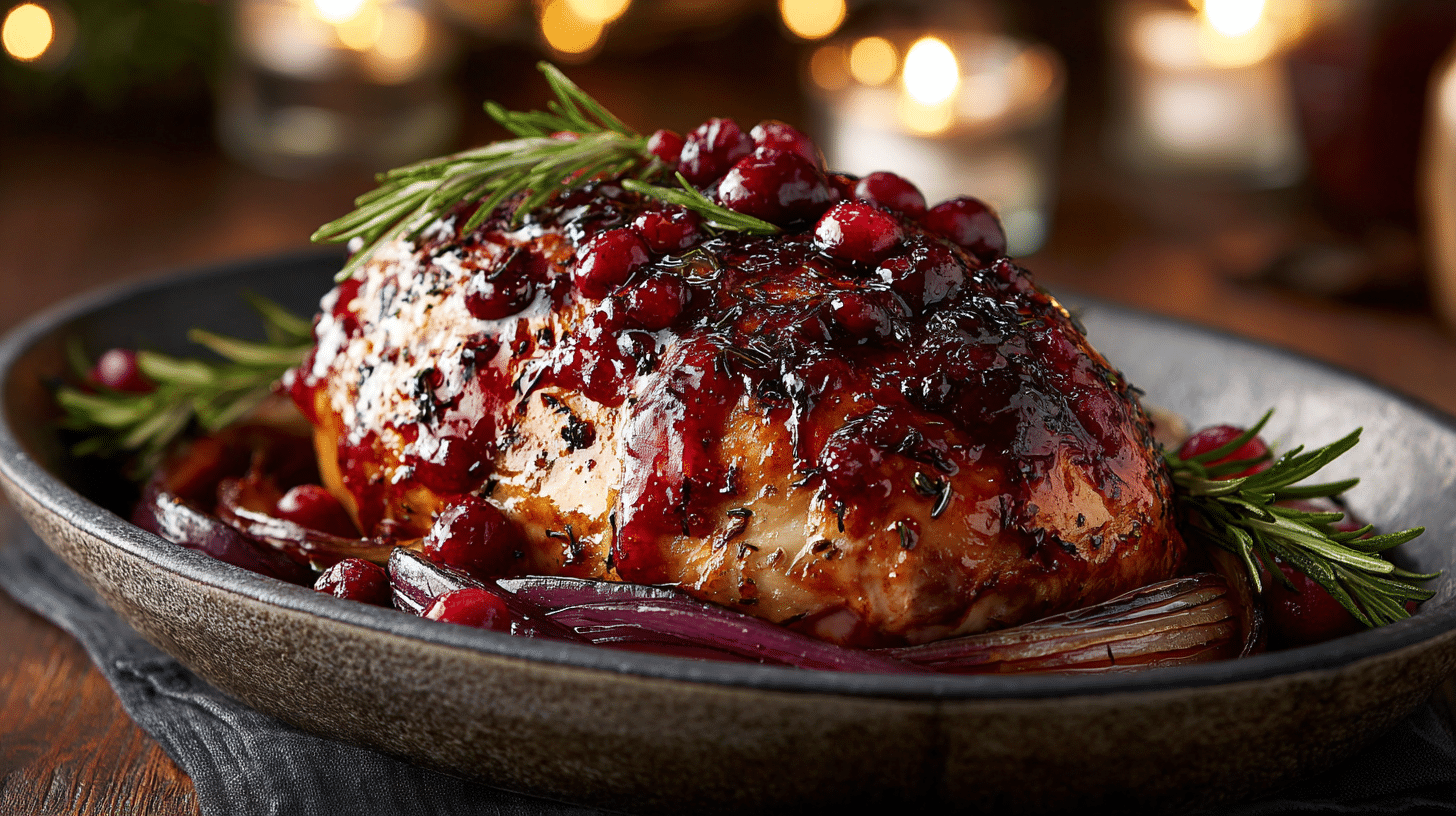 Crockpot Turkey Breast Recipe with Cranberry Sauce: 3 Secrets for Juicy Meat 21 A juicy crockpot turkey breast recipe with cranberry sauce, glazed and resting in a slow cooker.