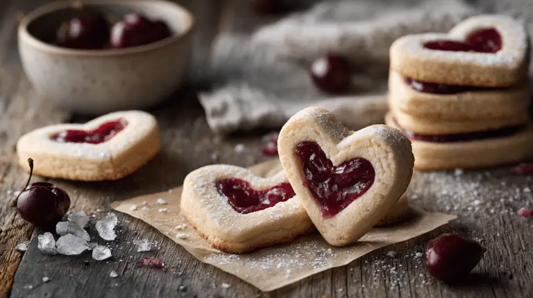Heart-Shaped Valentine Cookies: 20 Irresistible Recipes 20 heart shaped cookie with cherry filling