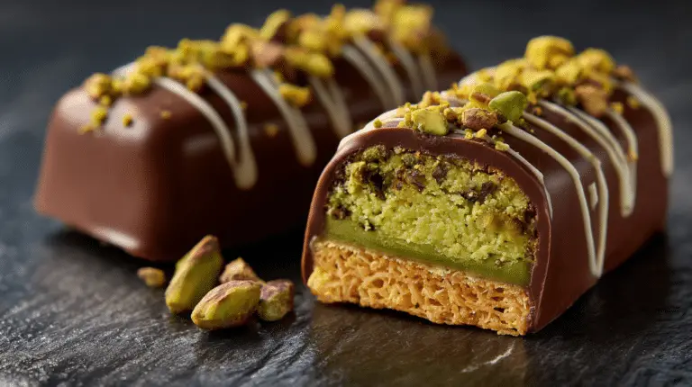 Dubai chocolate bar recipe with pistachio cream and kataifi