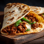 Dubai taco recipe with crispy beef and melted cheese