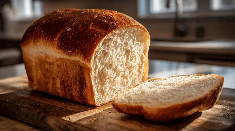 Golden brown sourdough discard sandwich bread loaf