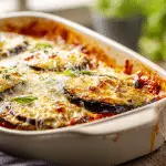 Eggplant parmesan recipe with golden cheese and crispy layers