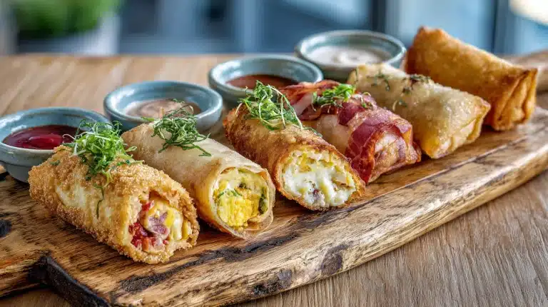 Tired of boring breakfast? These 4 breakfast egg roll recipes deliver crispy, cheesy twists—sausage, bacon, BLT, and hash brown—all ready in 30-40 minutes.