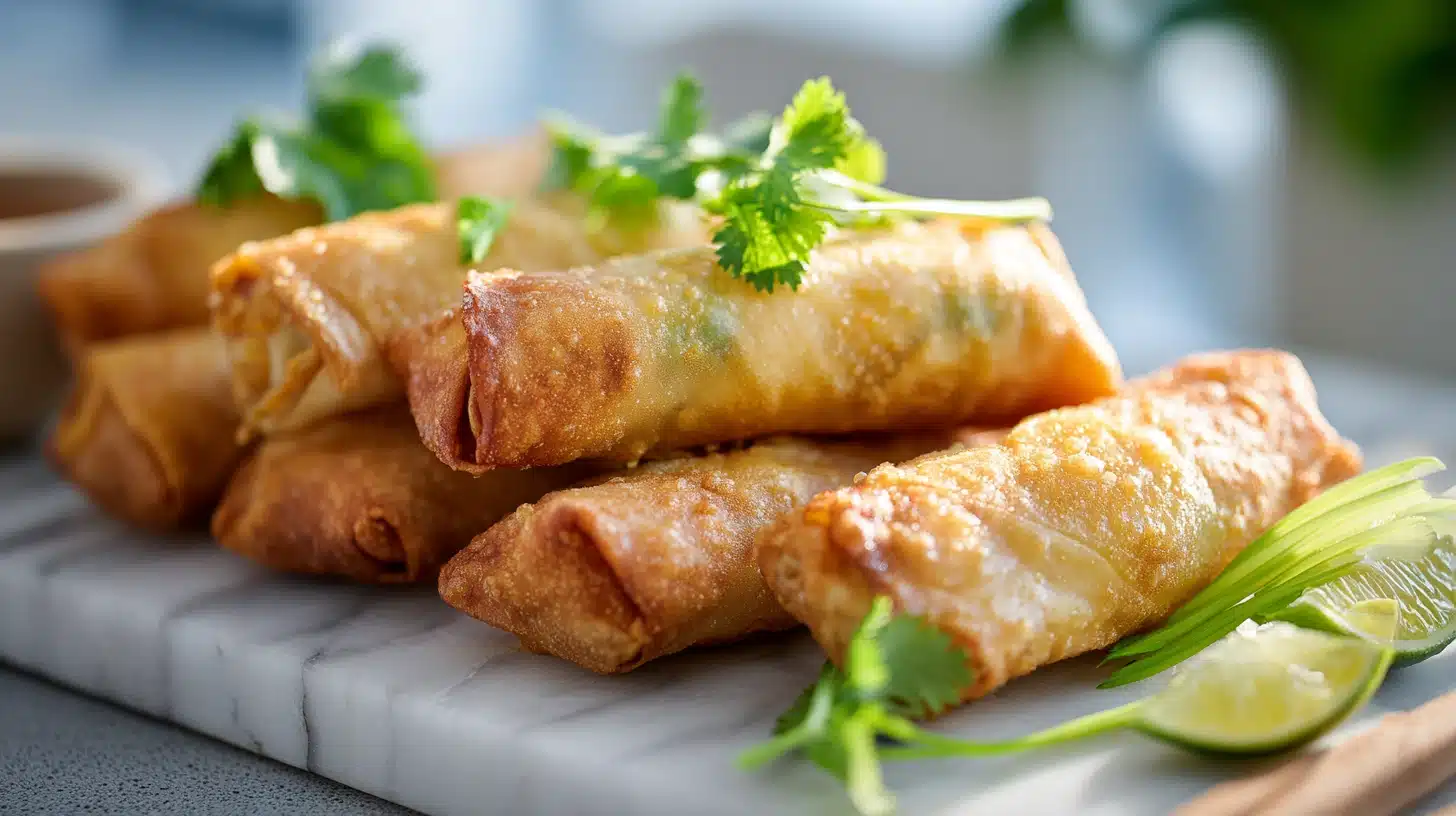 40-Minute Crispy Crab Rangoon Egg Rolls with a Warm Spiced Cream Cheese Filling 19 crab rangoon egg rolls featured 3