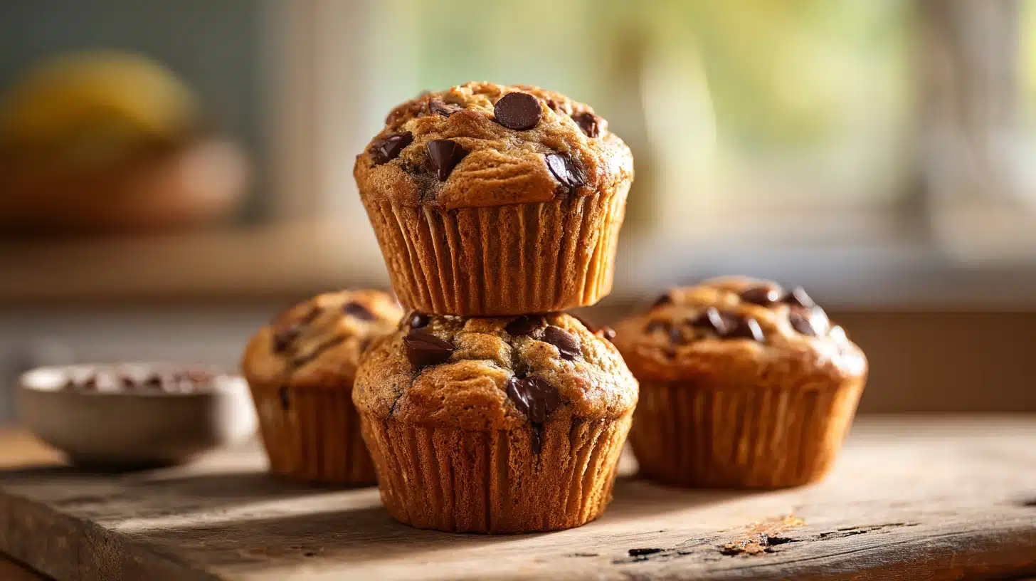 30-Minute Muffin Banana Chocolate Chip Recipe: Moist Muffins No One Can Resist 22 Muffin banana chocolate chip recipe with golden domes and chocolate chunks