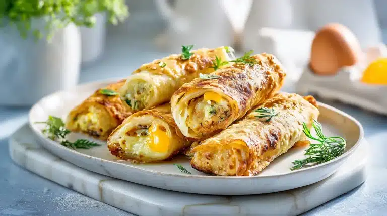 Golden crispy Philly cheesesteak egg rolls piled on a rustic wooden board with dipping sauce