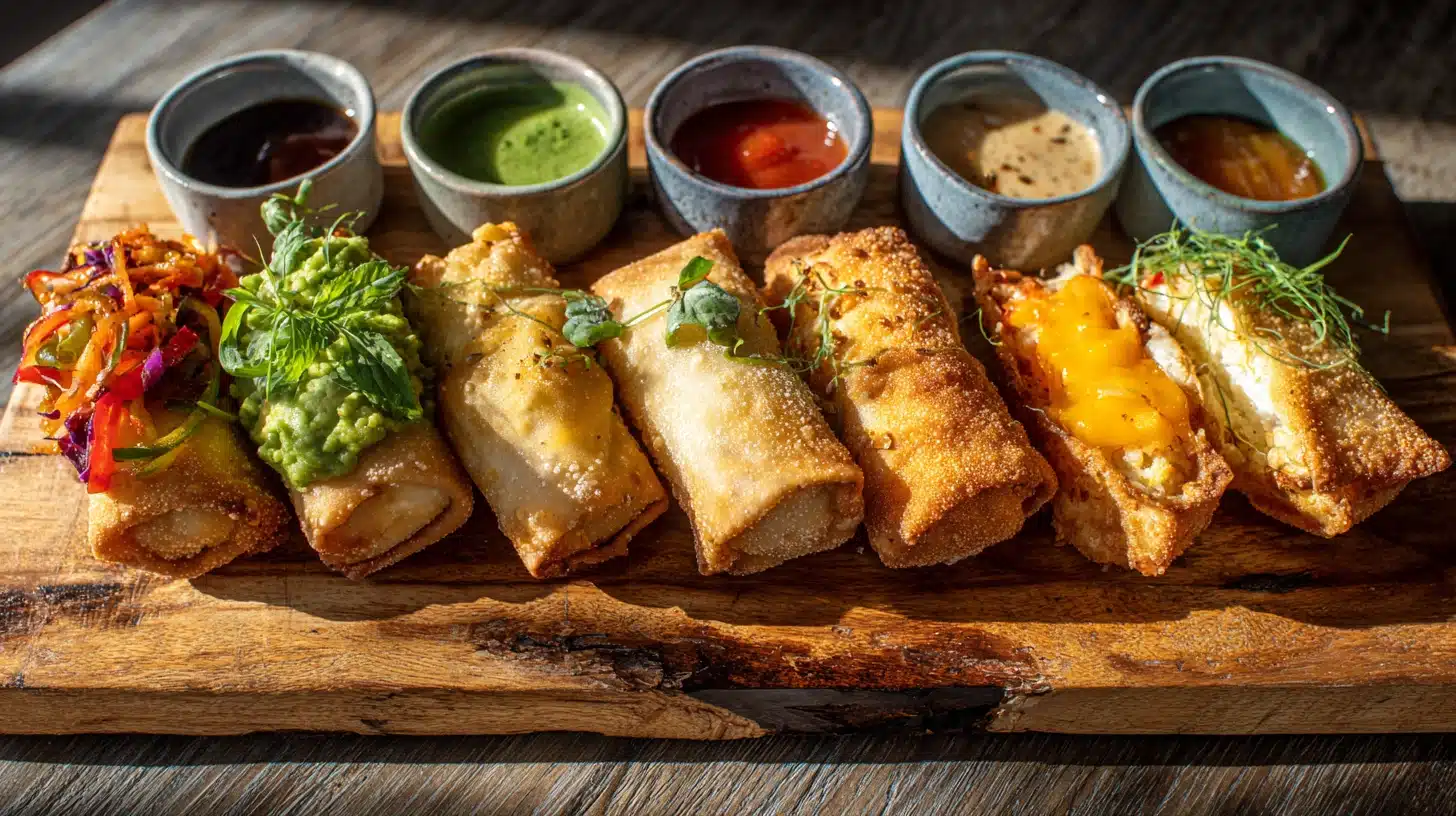 Skip takeout and make crispy seafood egg rolls at home. Shrimp, crab, salmon, crawfish, and avocado fillings—all golden, crunchy, and ready in 20–43 minutes.