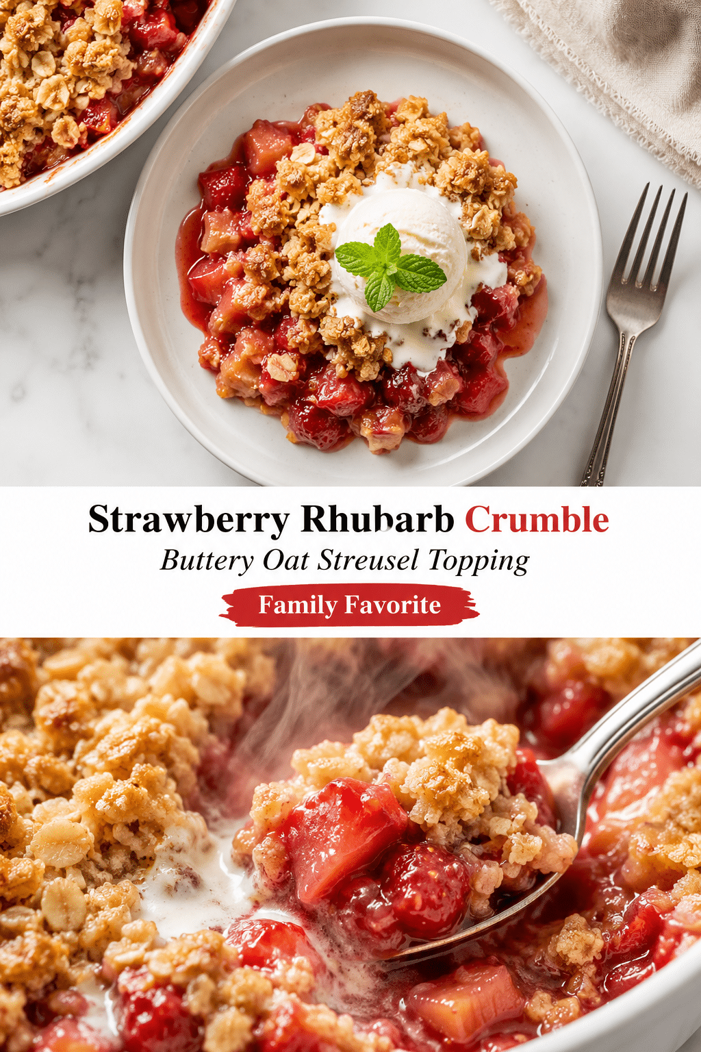 Strawberry Rhubarb Crumble: Easy Oat Topping Recipe