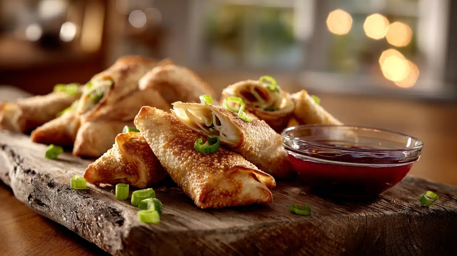 30-Minute Crispy Turkey Egg Rolls: The Best Way to Use Thanksgiving Leftovers 20 Crispy golden Turkey egg rolls with cranberry dipping sauce