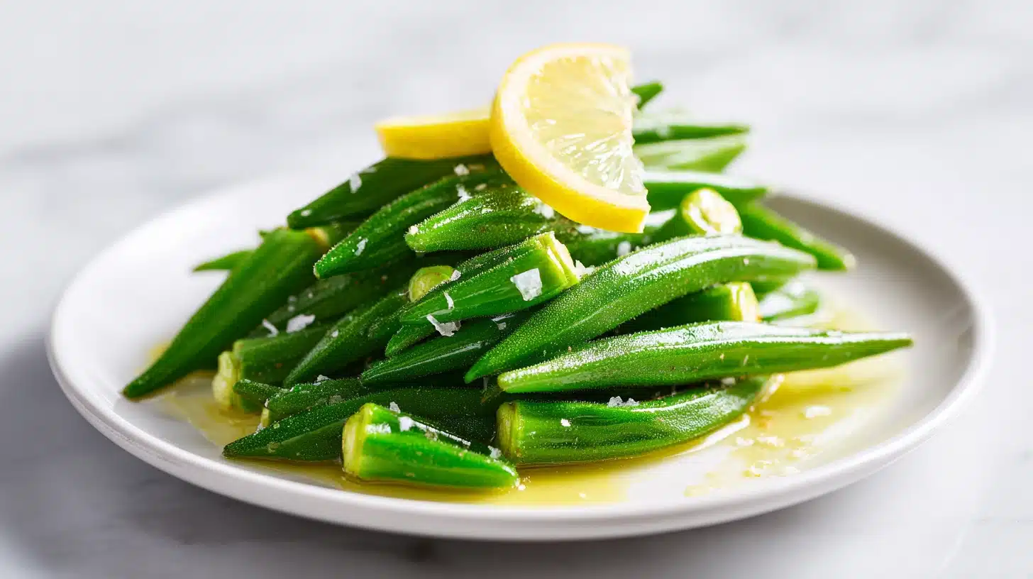 The Best Boiled Okra Recipe: Tender, Crisp, and Slime-Free 19 A bowl of crisp tender green pods prepared with the best boiled okra recipe.