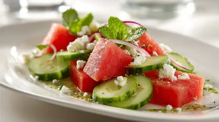 Easy Summer Meals: 25 Bold, Fast Recipes Ready in 35 Minutes or Less 1 feta cucumber watermelon salad featured