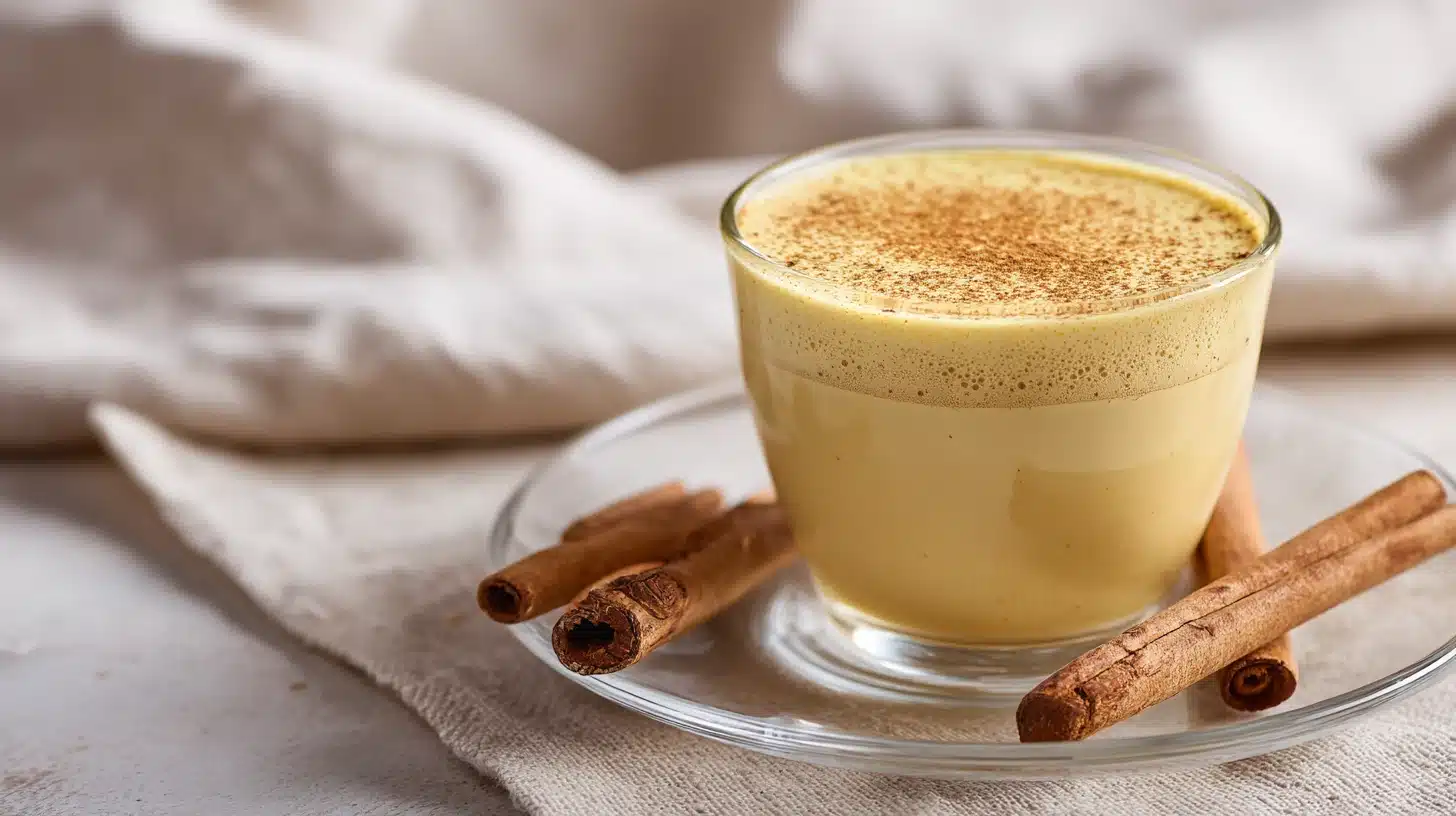 The Honey Cinnamon Bedtime Drink That Helps You Wind Down in 5 Minutes 17 Honey cinnamon bedtime drink in a ceramic mug with cinnamon dusted on top