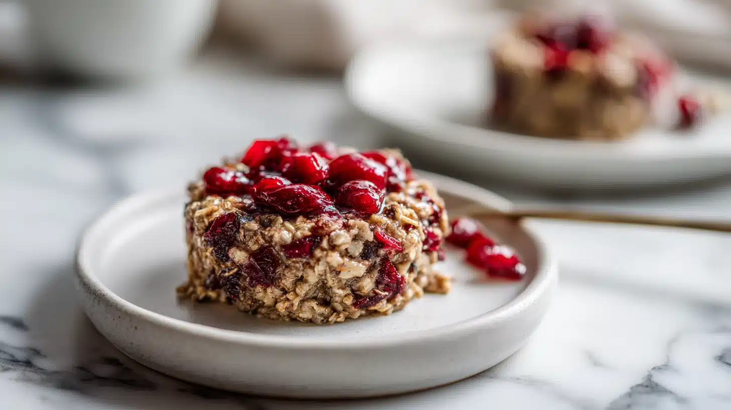 Melatonin Rich Cherry Oatmeal: The 7-Minute Breakfast That Helps You Sleep Tonight 20 Bowl of melatonin rich cherry oatmeal with dried tart cherries and walnuts on dark wood