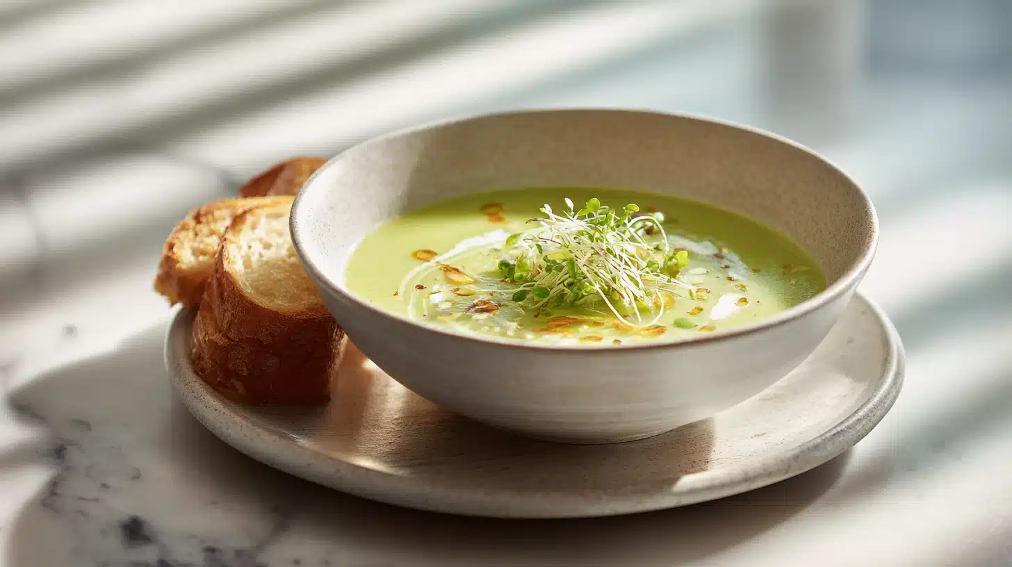 Prebiotic Vegetable Soup That Actually Feeds Your Gut (Ready in 30 Minutes) 26 A bowl of prebiotic vegetable soup with golden broth and fresh parsley