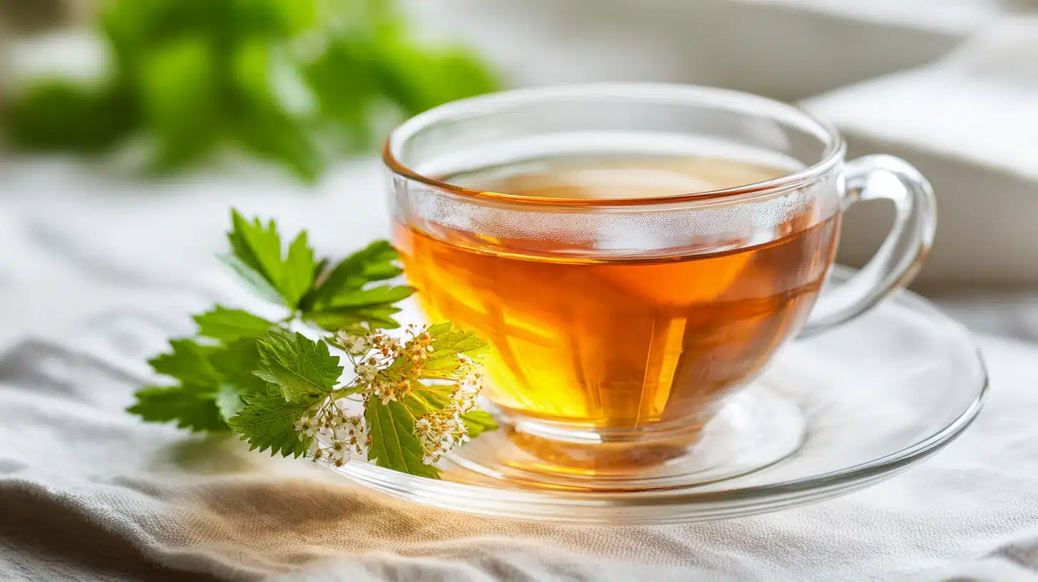 Valerian Root Tea Recipe: Your New Nightly Wind-Down Ritual 19 Steaming mug of valerian root tea recipe with dried herbs and honey on rustic wood