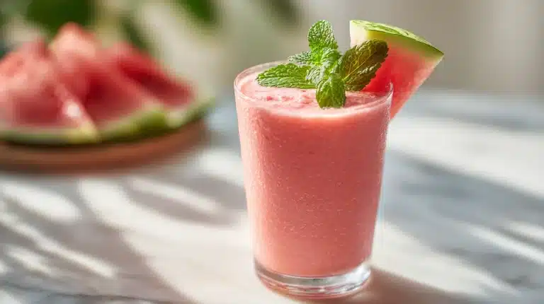 Best Watermelon Recipes: 10 Cool Summer Drinks & Treats 2 watermelon smoothie featured