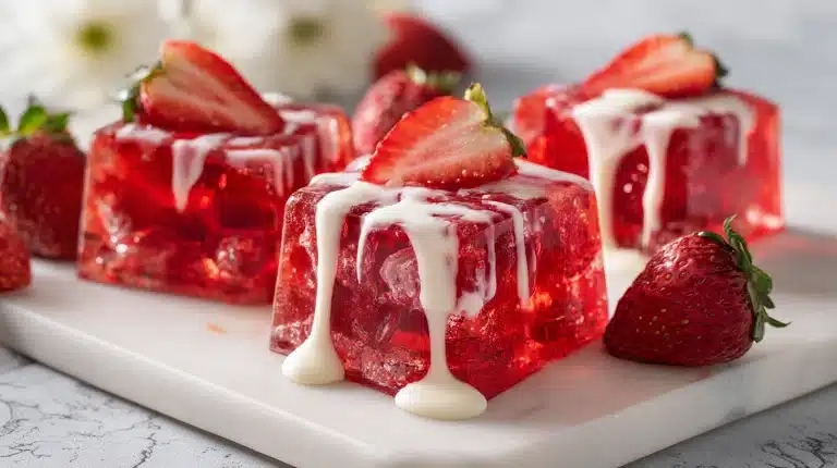 High-protein bariatric gelatin recipe ingredients in a glass dish