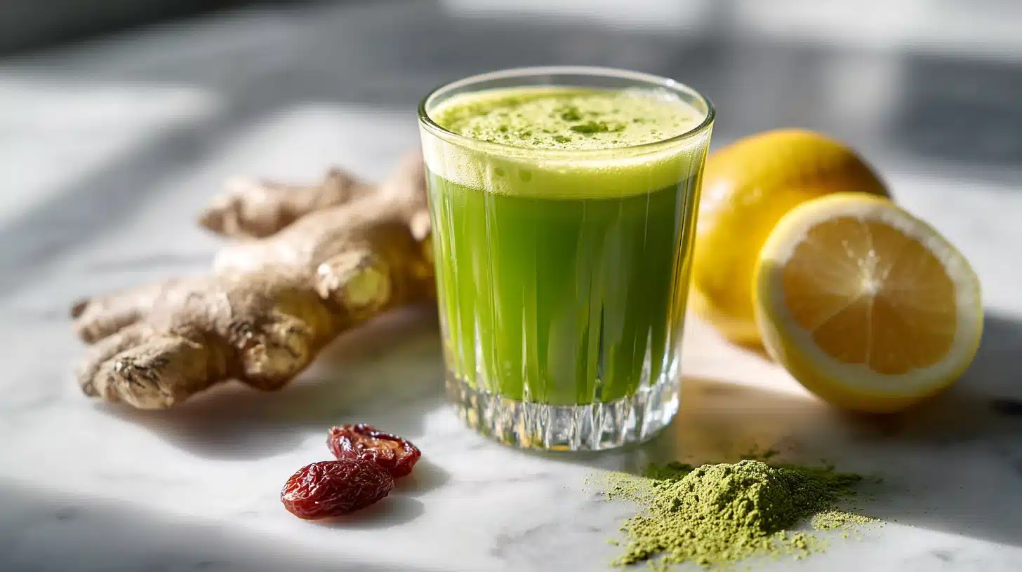 Japanese Mounjaro Recipe: The Matcha Version of the Viral Drink 20 A warm mug of japanese mounjaro recipe with frothy matcha and umeboshi