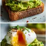 A perfectly round sous vide poached egg sits on vibrant green mashed avocado spread over thick golden-brown sourdough toast, garnished with red pepper flakes and fresh chives, with a jammy runny yolk beginning to break.